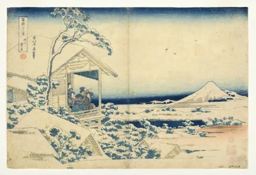 Snedækket morgen i Koishikawa